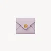 Chloé Petit Portefeuille À Trois Volets Envelope En Cuir Grainé Femme Violet Taille Onesize 100% Peau De C In Purple