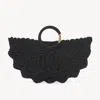 Chloé Womens Bracelet Paravent Small Crochet Shoulder Bag Black In Black
