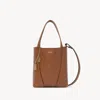 Chloé Petit Sac Cabas  Spin En Cuir Grainé Femme Brun Taille Onesize 100% Cuir De Veau In Brown