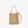 Chloé Small Spin Coffee Milk Leather Tote Bag In Brown