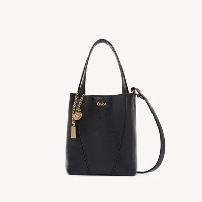 Chloé Petit Sac Cabas  Spin En Cuir Grainé Femme Noir Taille Onesize 100% Cuir De Veau In Black