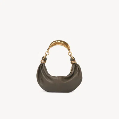 Chloé Petit Sac Hobo Bracelet Bag Avec Poignée Métal En Cuir Grainé