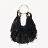Chloé Petit Sac Hobo Bracelet Bag En Cuir Frangé Femme Noir Taille Onesize 100% Bubalus Bubalis, Farmed, C In Black