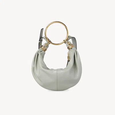Chloé Petit Sac Hobo Bracelet Bag En Cuir Grainé Femme Bleu Taille Onesize 100% Cuir De Veau In Blue