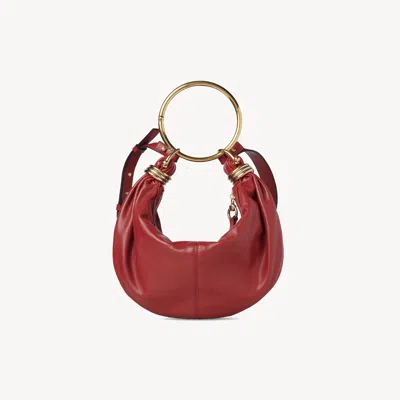 Chloé Petit Sac Hobo Bracelet Bag En Cuir Grainé Femme Rouge Taille Onesize 100% Cuir De Veau In Red