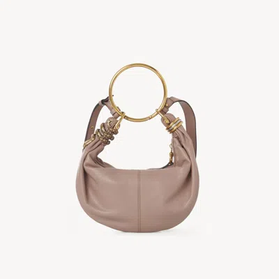 Chloé Petit Sac Hobo Bracelet Bag Serpent En Cuir Grainé Femme Rose Taille Onesize 100% Cuir De Veau In Pink