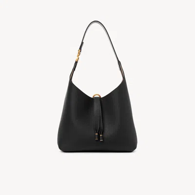 Chloé Petit Sac Hobo Marcie En Cuir Grainé In Black