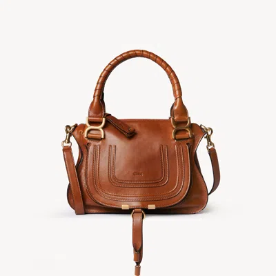 Chloé Petit Sac Marcie En Cuir Brillant In Brown
