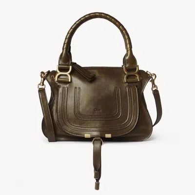 Chloé Petit Sac Marcie En Cuir Brillant Femme Beige Taille Onesize 100% Cuir De Veau