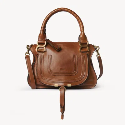 Chloé Petit Sac Marcie En Cuir Brillant Femme Brun Taille Onesize 100% Cuir De Veau In Brown