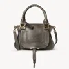 Chloé Small Leather Handbag With Top Handle And Decorative Laces In Grey