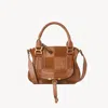 Chloé Marcie Medium Saddle Shoulder Bag In Patchwork Leather In Brown