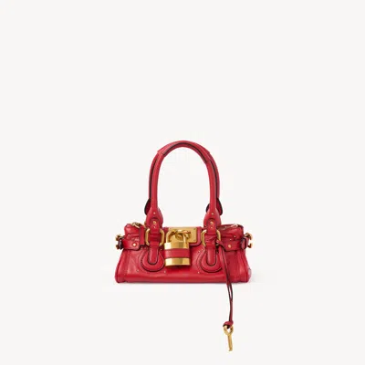 Chloé Petit Sac Paddington En Cuir Grainé In Red
