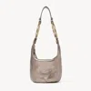 Chloé Petit Sac Porté Épaule Bracelet Bag En Cuir Métallisé Femme Gris Taille Onesize 100% Cuir De Veau In Grey