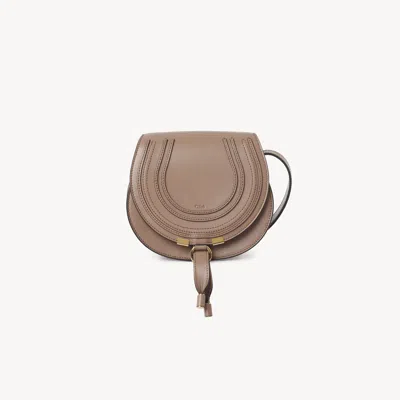 Chloé Petit Sac Porté Épaule Marcie En Cuir Brillant Femme Rose Taille Onesize 100% Cuir De Veau In Pink