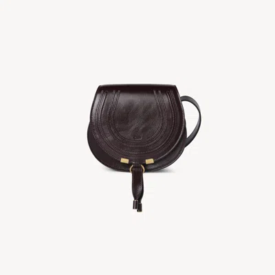 Chloé Petit Sac Porté Épaule Marcie En Cuir Brillant Femme Rouge Taille Onesize 100% Cuir De Veau In Red