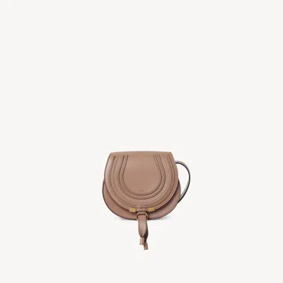 Chloé Petit Sac Porté Épaule Marcie En Cuir Brillant In Pink
