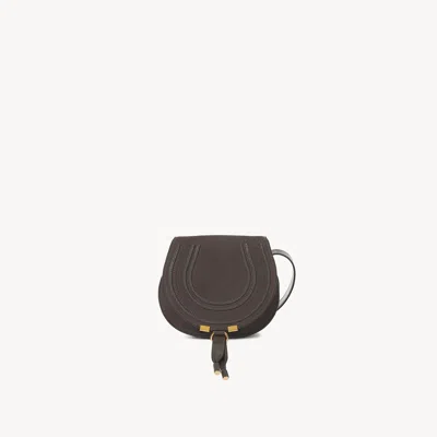 Chloé Petit Sac Porté Épaule Marcie En Cuir Velours In Brown