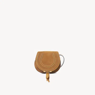 Chloé Petit Sac Porté Épaule Marcie En Cuir Velours In Brown