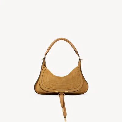Chloé Petit Sac Porté Épaule Marcie En Cuir Velours In Yellow
