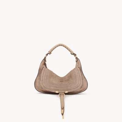 Chloé Petit Sac Porté Épaule Marcie En Cuir Velours In Neutral