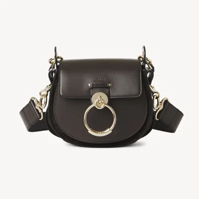 Chloé Petit Sac Tess En Cuir Lisse Et Cuir Velours Femme Brun Taille Onesize 100% Cuir De Veau In Brown