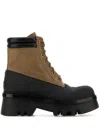 Chloé Chloe Two Tone Nabuk And Rubber Phoenix Ankle Boots In Brown