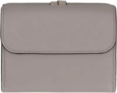 Chloé Piccolo Alphabet Leather Tri-fold Wallet In Grey