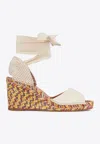 Chloé Sandales Espadrilles Compensées Piia Femme Beige Taille 35 100% Cuir De Brebis In Eggshell