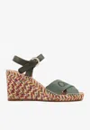 Chloé Piia 80 Wedge Sandals In Multicolor