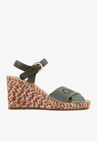 Chloé Piia 80 Wedge Sandals In Multicolor