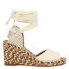 Chloé Sandales Espadrilles Compensées Piia Femme Beige Taille 35 100% Cuir De Brebis