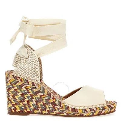 CHLOÉ CHLOE PIIA ANKLE-WRAP WEDGE SANDALS