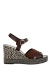 Chloé 'piia' Brown Espadrillas Sandals With Wedge In Leather And Jute Woman In Brown