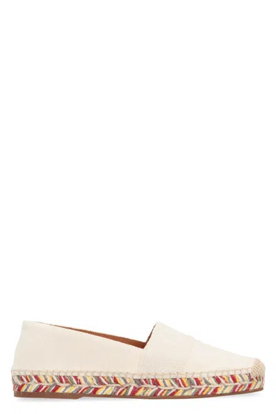 Chloé Canvas And Multicolor Woven Sole Espadrilles In Neutral