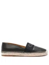 Chloé Womens Chloe Isla Logo-embossed Leather Espadrilles In Black