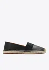 Chloé Womens Chloe Isla Logo-embossed Leather Espadrilles In Black