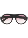 Chloé Pilot-frame Gradient-lens Sunglasses In Black