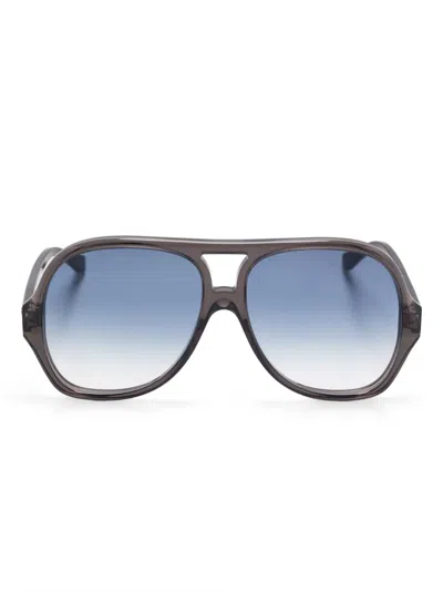 Chloé Pilot-frame Sunglasses In Schwarz