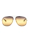 Chloé Square Metal Sunglasses Gradient Lenses In Yellow