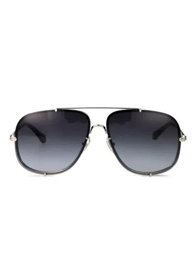 Chloé Silver-silver-grey Metal Sunglasses In Metallic