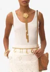 Chloé Ribbed Wool And Cashmere-blend Tank In White