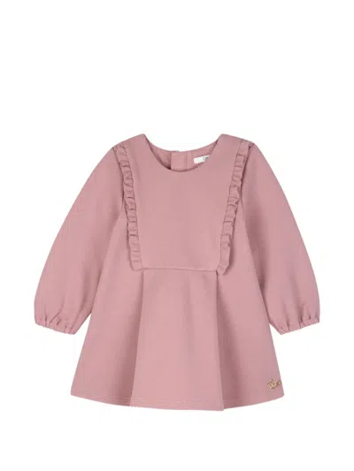 Chloé Babies' Ruffle-trimmed Long-sleeve Dress In Pink