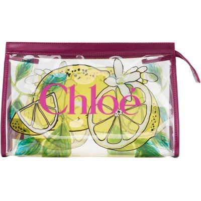 Chloé Pink & Yellow ' Soleil' Zipped Pouch