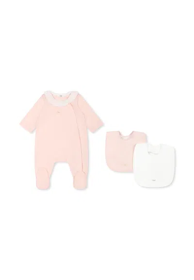 Chloé Pink Babygrow Set For Baby Girl With Logo
