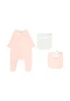 Chloé Pink Babygrow Set For Baby Girl With Logo In Pink