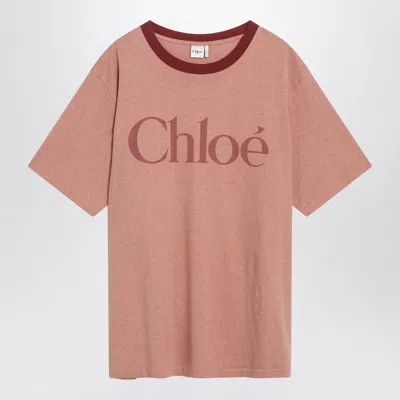 Chloé Pink Cotton T Shirt With Logo