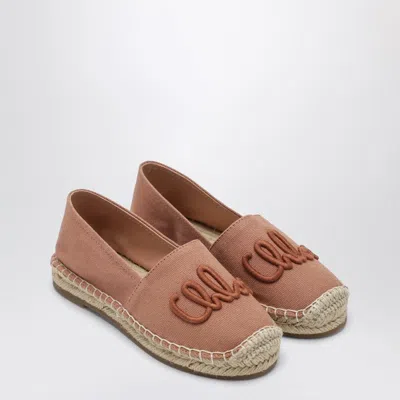 Chloé Pink Espadrilles With Logo Embroidery In Multi