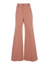 Chloé Dark Pink Cotton Flared Leg Pant In Pink