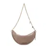 Chloé Crescent-shaped Shoulder Bag In Soft Suede Calf Leather In Pink